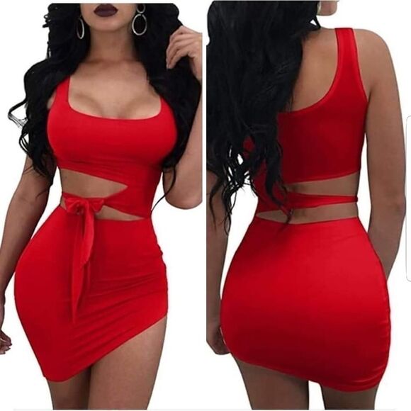 Sexy Sleeveless Cut Out Mini Bodycon - Picture 1 of 11